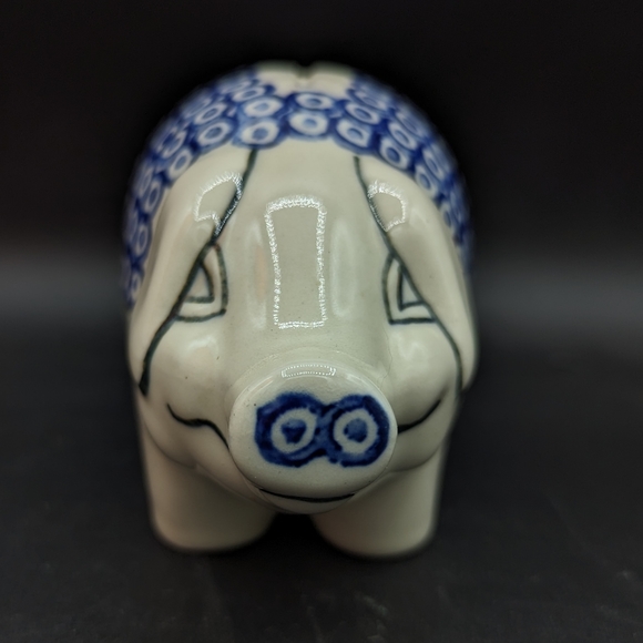 HANDMADE CERAMIKA ARTSTYCZNA Collectible Polish Pottery Decorative Piggy Bank - Picture 4 of 7